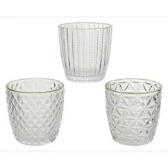 Theelichthouder glas 7,5 cm helder