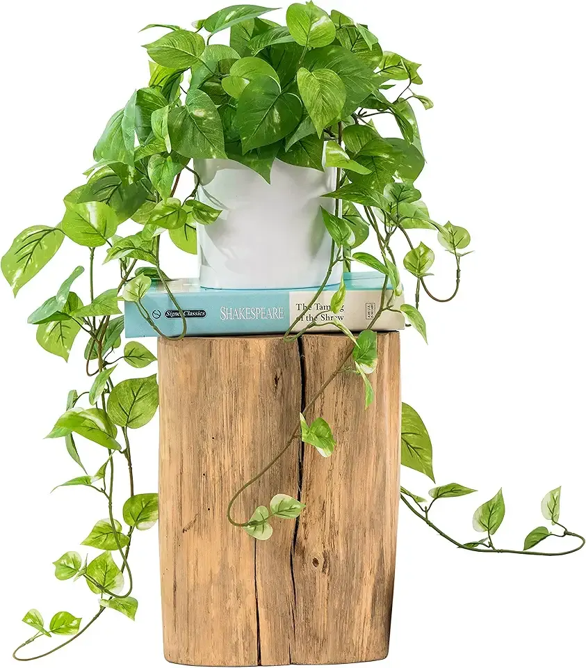 ROVALA Silk Plants for Home Decor Indoor in Pot Realistic Artificial Plants Fake Hanging Plants Faux Plants Indoor Fake Potted Plants Fake Plants for Shelves Bathroom Plants, Fake Pothos (Light Green)