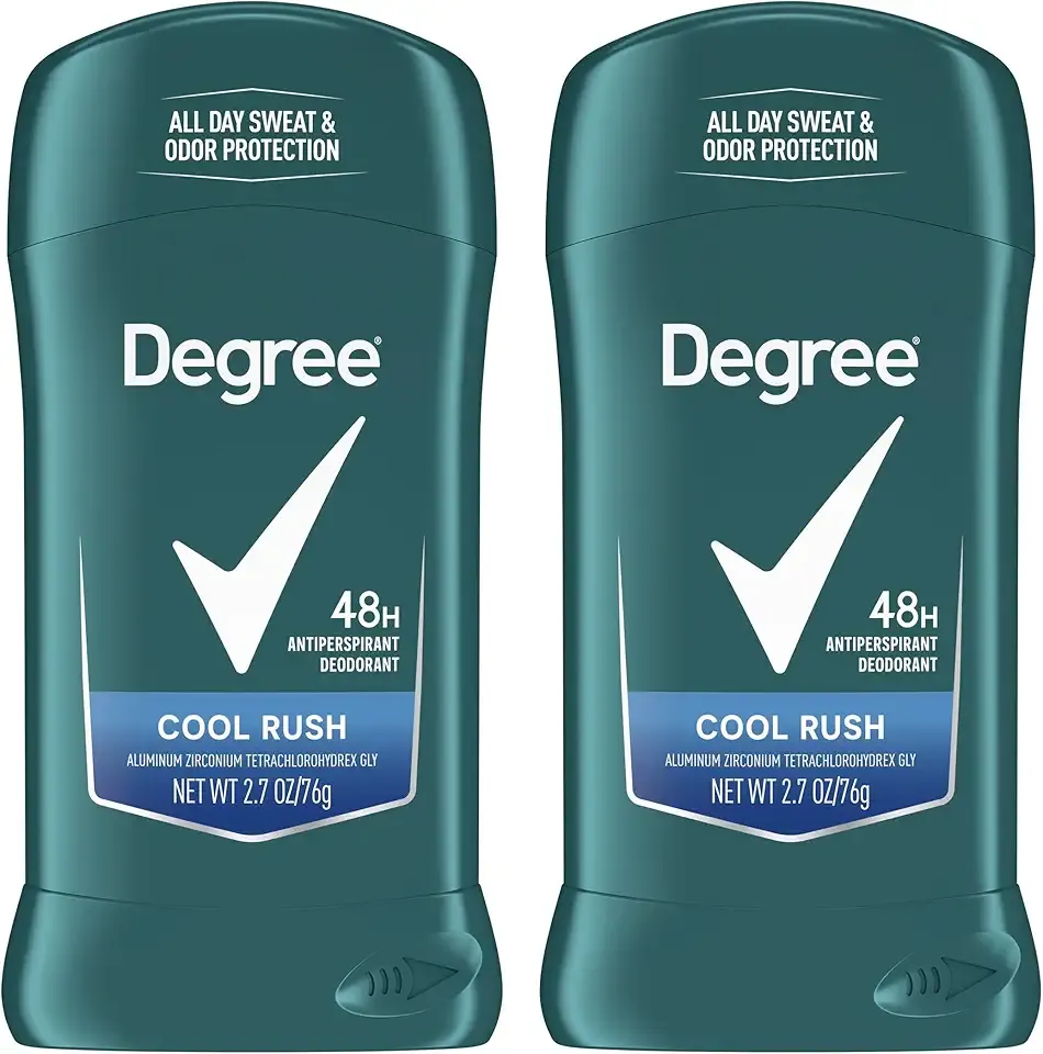 Degree Men Original Antiperspirant Deodorant Cool Rush Twin Pack 48-Hour Sweat & Odor Protection Antiperspirant For Men 2.7 oz