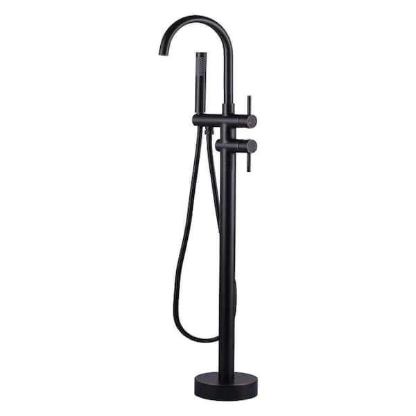 2-Handle Claw Foot Tub Faucet with Hand Shower in Oil Rubbed Bronze