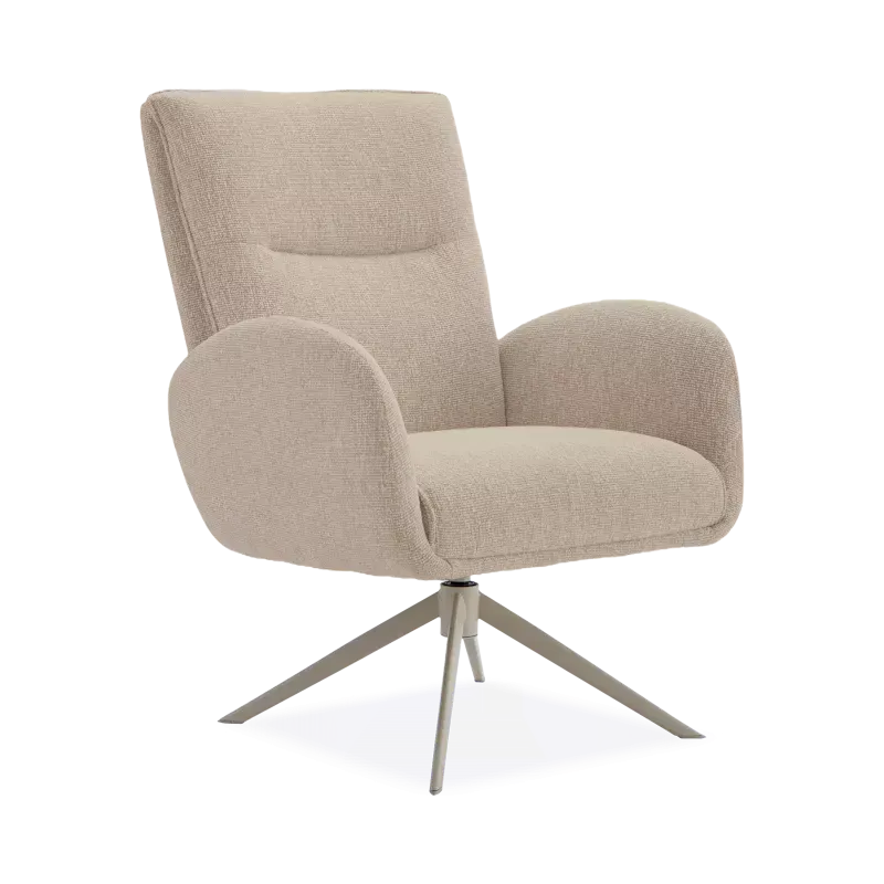 Draaifauteuil Whisper (laag/poot: beige) - Lodge Linen