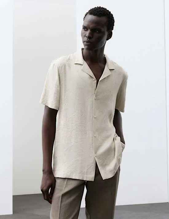 Regular Fit Jacquard Short Sleeve Shirt