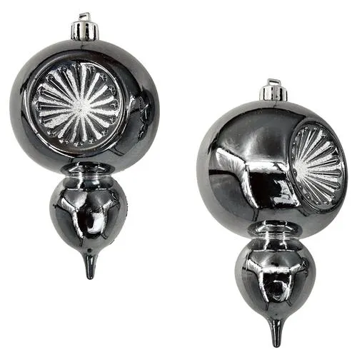 Enchanted Forest® 150mm Slate Drop Shatterproof Ornaments - 2 Pack