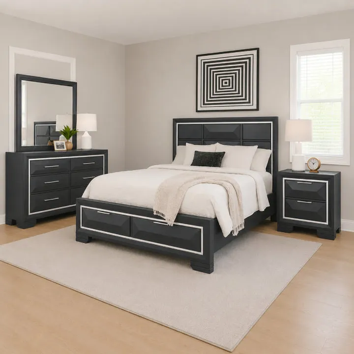 Genoa Bedroom Set (4-Piece) by Best Home - Blue