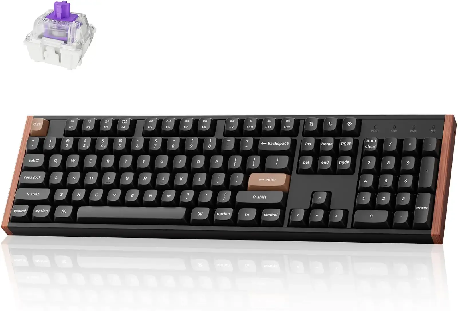 Keychron K10 HE Full-Size Hall Effect Keyboard Wireless, Rapid Trigger | Hot-Swappable Magnetic Switches Adjustable Actuation 2.4 GHz Bluetooth USB-C PBT Keycaps QMK Custom RGB Aluminum Wood Frame
