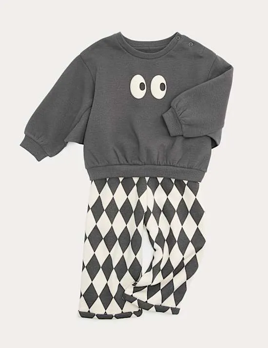 Outfit (Oberteil & Hose) mit hohem Baumwollanteil (0–5 Jahre)