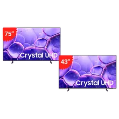 COMBO SAMSUNG TV LED UHD 75” (UN75U8000FPCZE) + HD 43” (UN43U8000HPCZE)