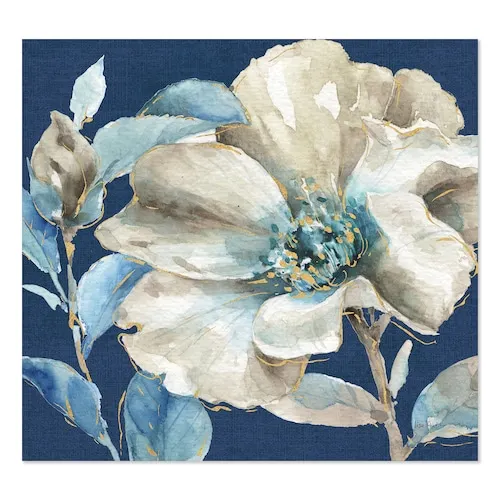 Indigold Watercolor Flower I' Farmhouse Gallery-Wrapped Canvas - 30X30