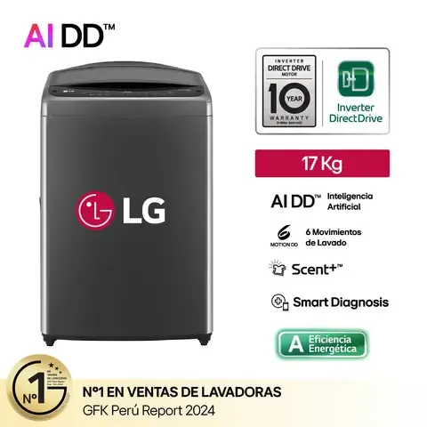 Lavadora WT17BV6T 17Kg AI DD Carga Superior Negro Claro