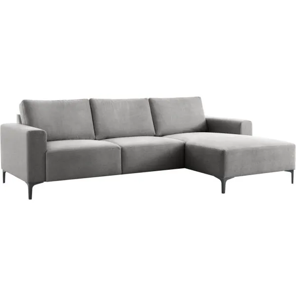 Hoekbank rechts Fabria grijs basic comfort