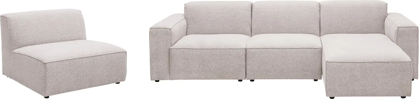 San Remo 2-seter m/sjeselong høyre Stoff Beatto Light Grey