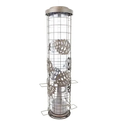 Perky-Pet Squirrel-Be-Gone Max Pinecone Bird Feeder Mesh Hanging Squirrel-Resistant Tube Bird feeder - 1.75-lb