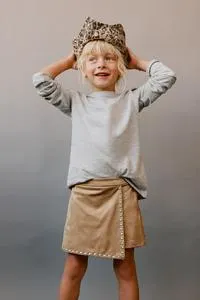 STUDDED FAUX SUEDE BERMUDA SKORT