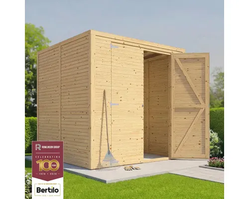 Dřevěný zahradní domek Bertilo Cubico 3 Fineline 207 x 202 cm přírodní