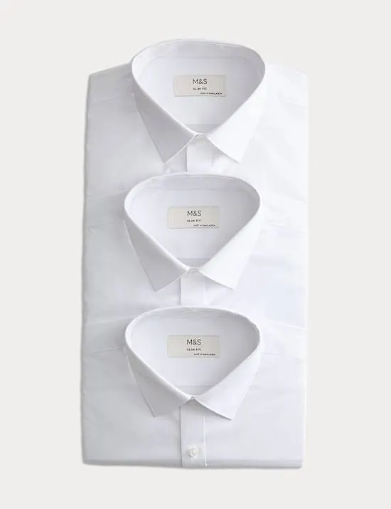 5 Pack Slim Fit Easy Iron Long Sleeve Shirts