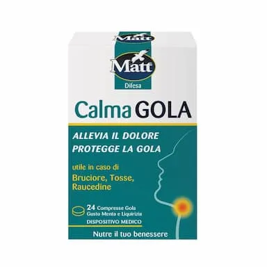 Matt Calma Gola Compresse, gusto Menta e Liquirizia, 24 compresse