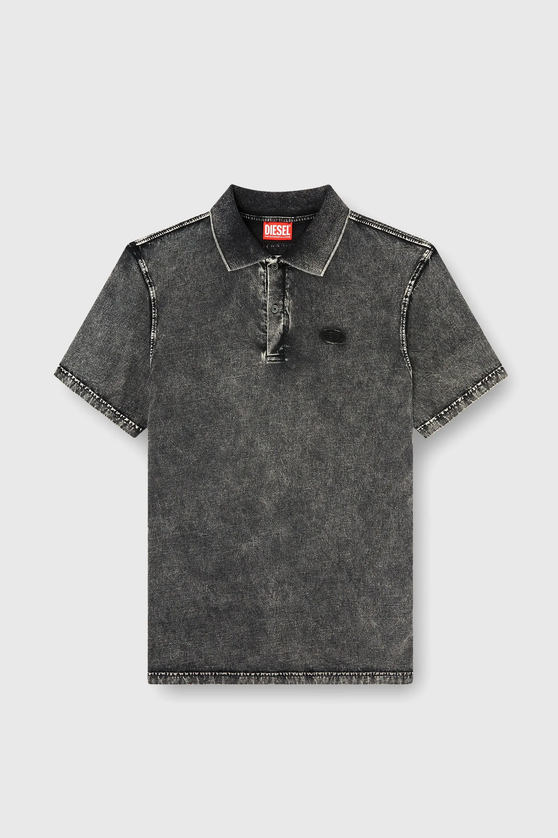 Polo shirt in denim-effect jersey