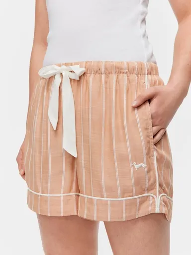 Chocolate Stripe 100% Textured Viscose Mid Short