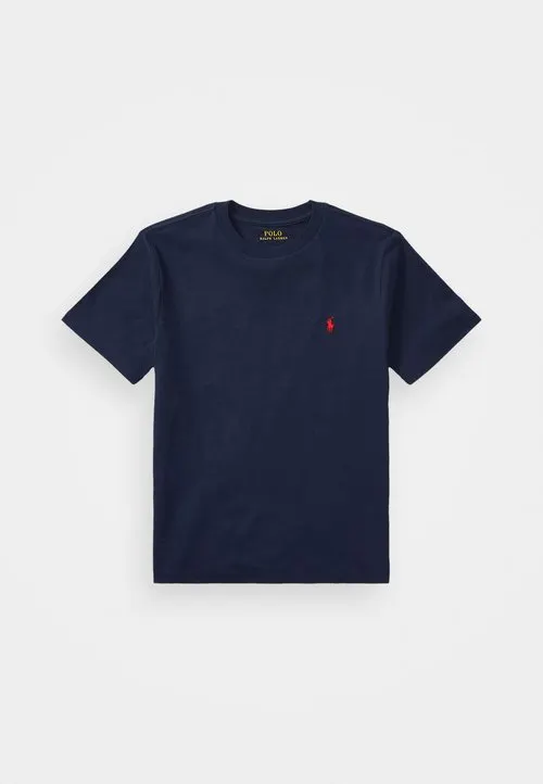 COTTON JERSEY CREWNECK TEE 7-14Y UNISEX - T-shirts - cruise navy