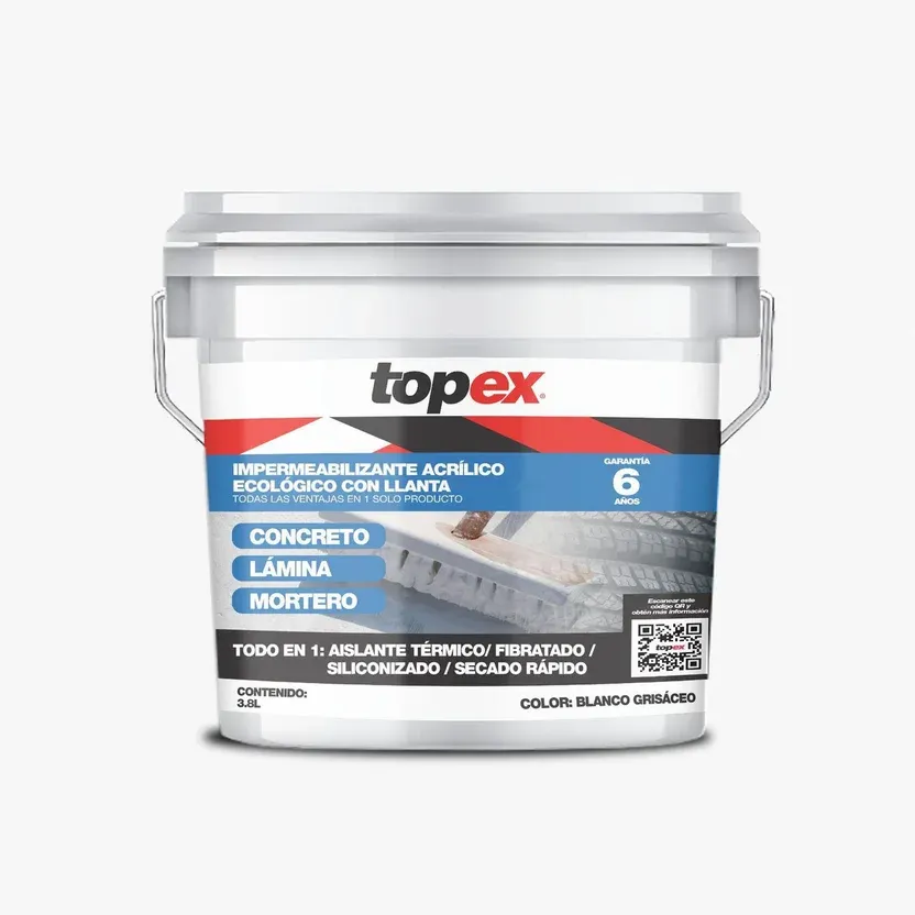 Impermeabilizante Acrílico Topex - 6 Años de 3.8 litros - Blanco