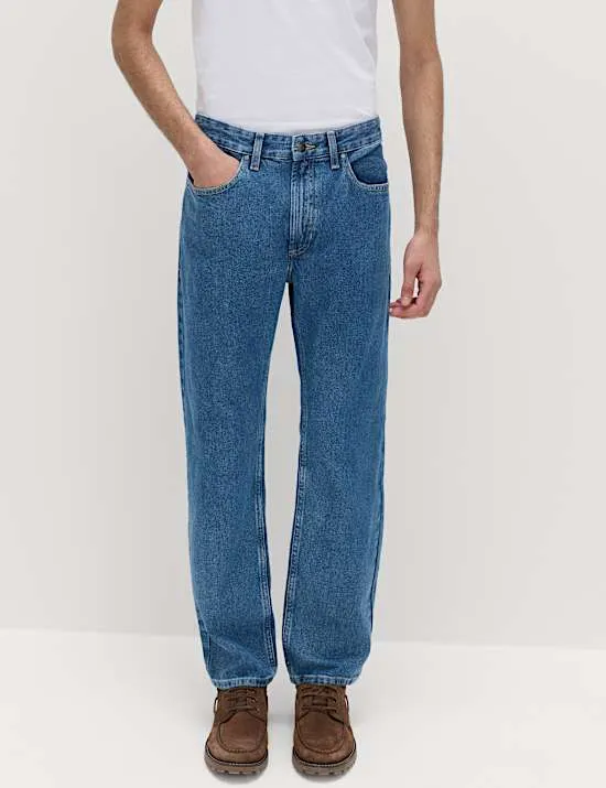 Jeans aus reiner Baumwolle mit geradem Schnitt