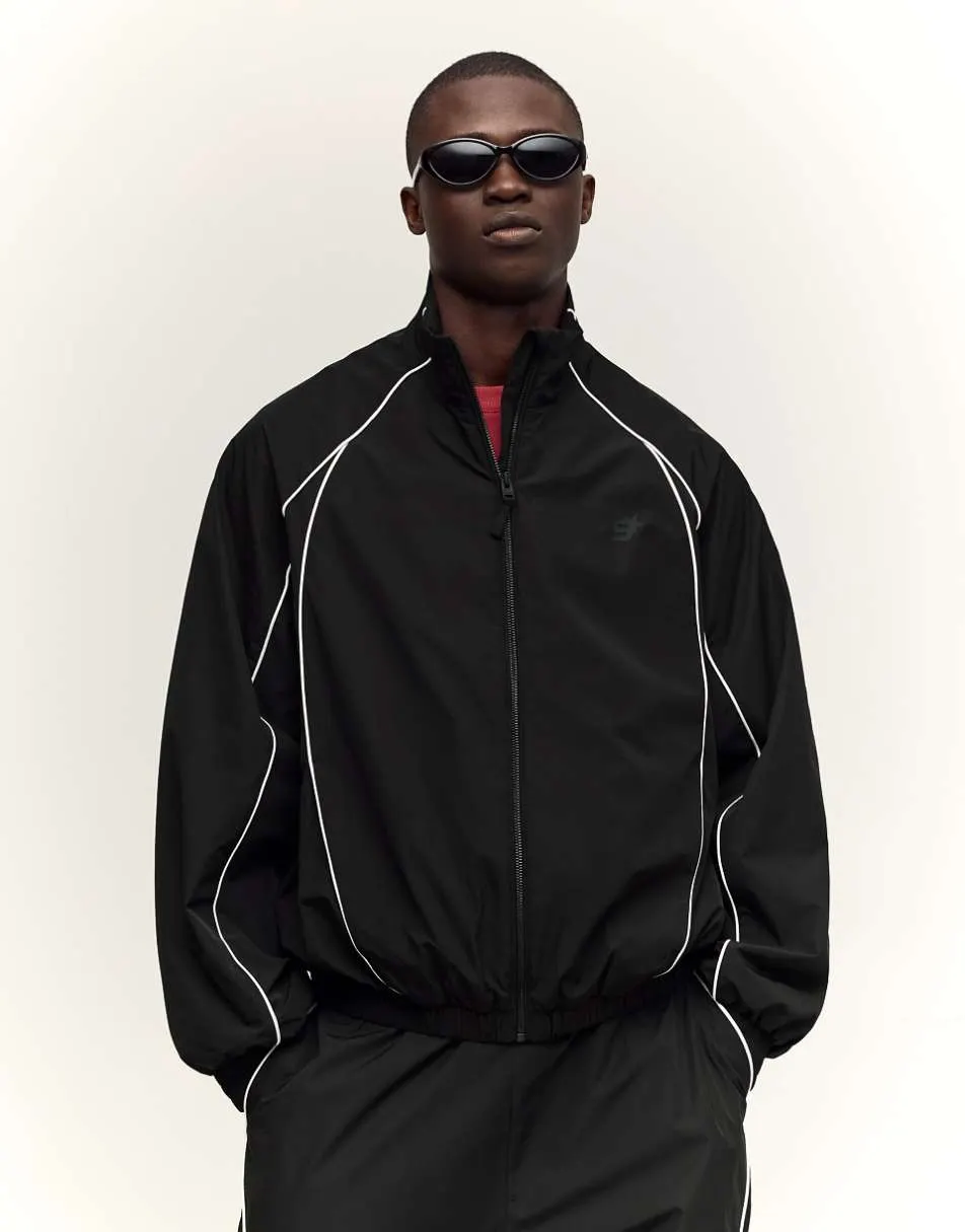 Bershka Contrast technical jacket in black