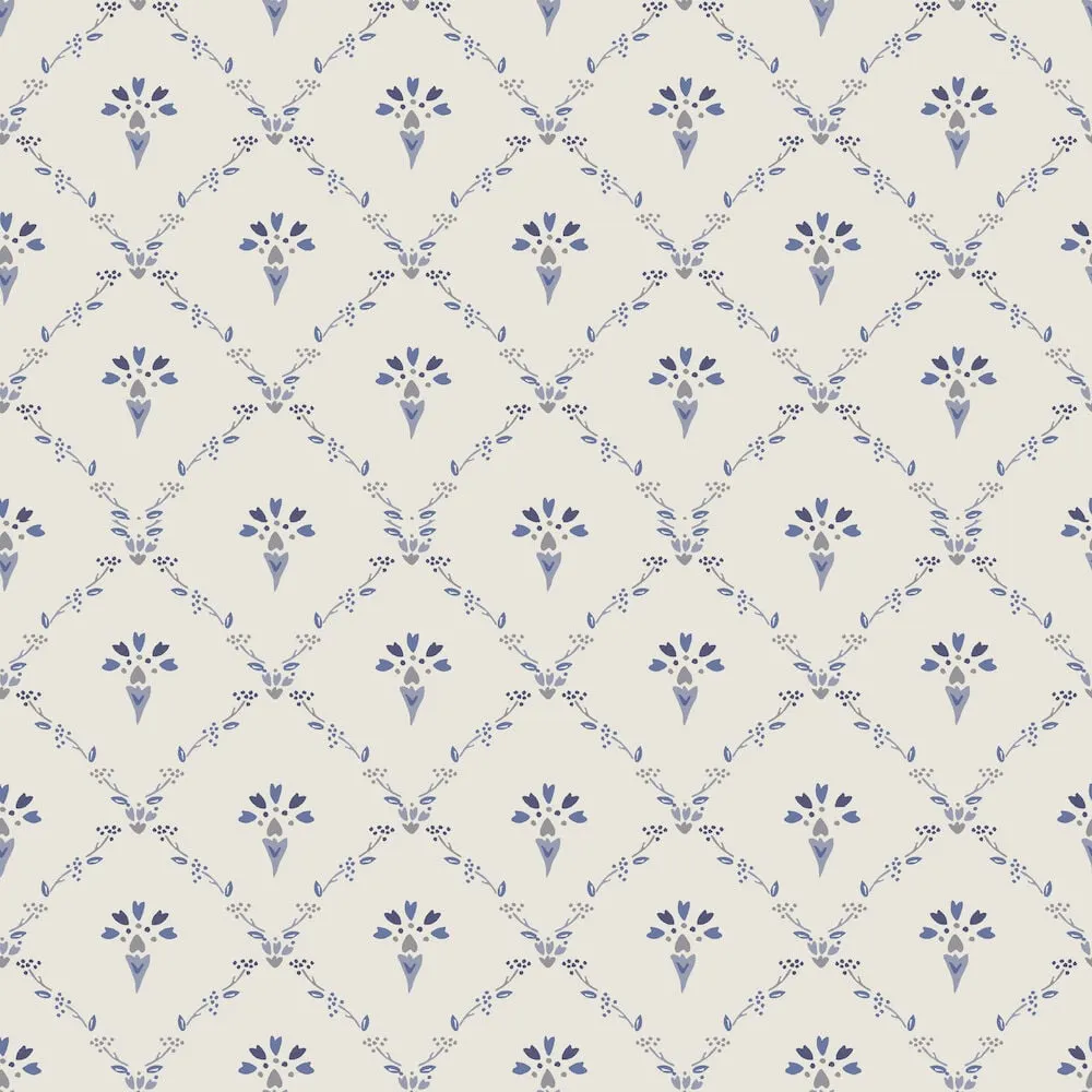 Tapet Classic 10x0,53 m Kornblomst Blå Non-woven