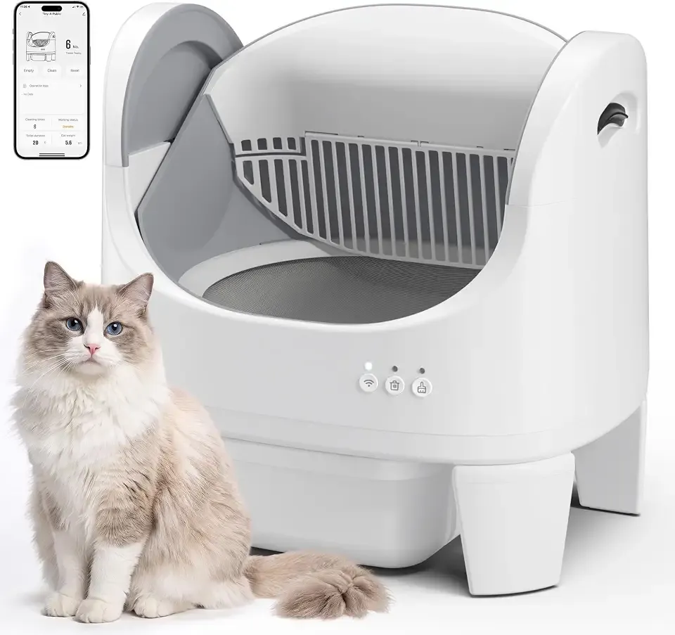 Automatic Cat Litter Box, Self Cleaning Open Top Box with App Control