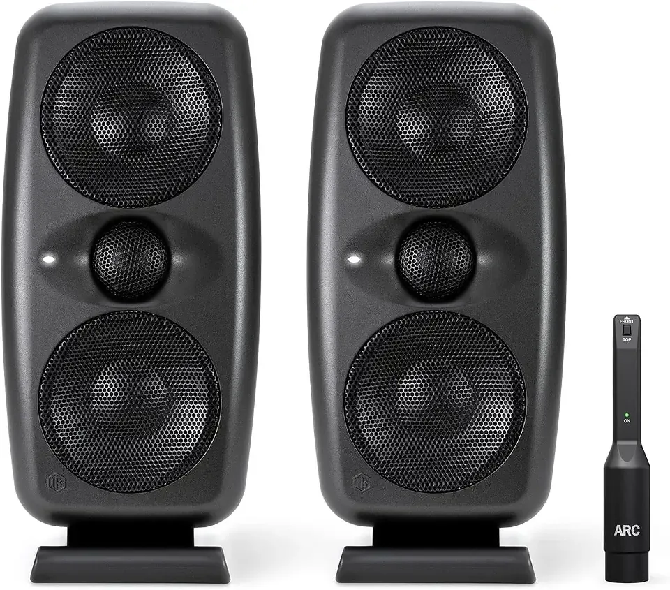 IK Multimedia iLoud MTM MKII (Pair Plus ARC mic) Compact Studio Monitor with Built-in ARC Room Correction, Speaker Emulation, 200W Power