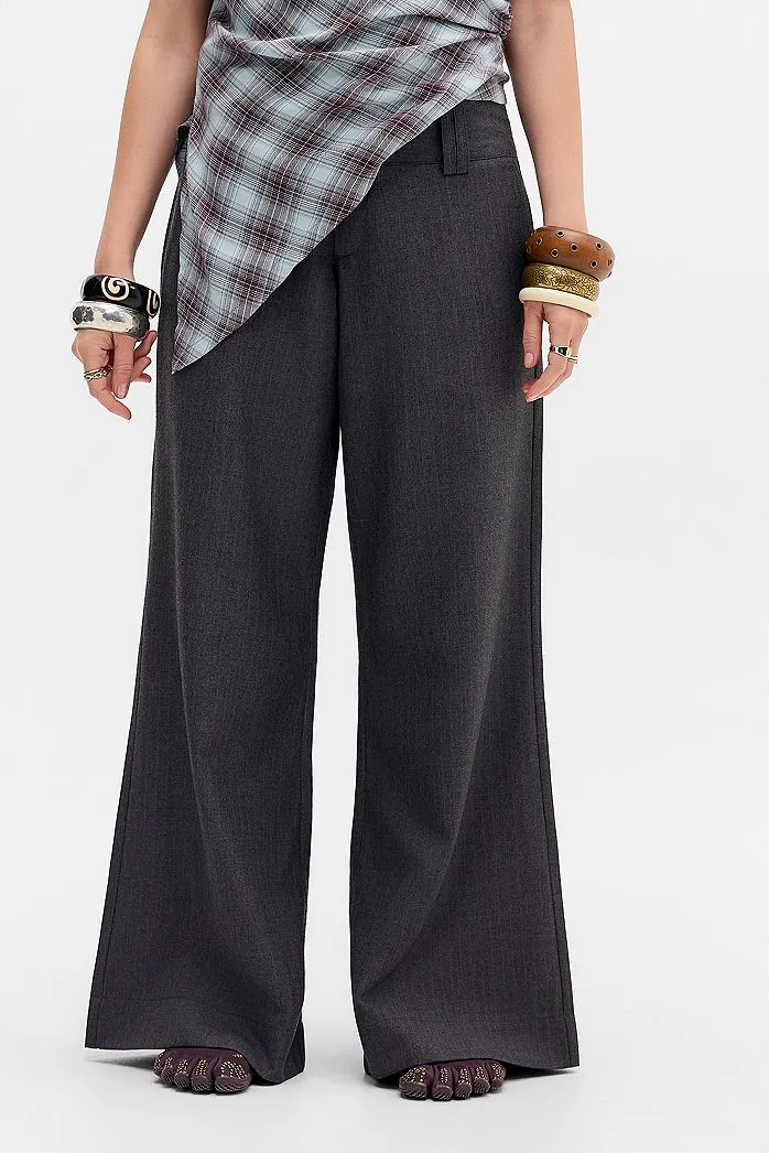 Pantaloni Svasati Larghi Grigi UO Charli