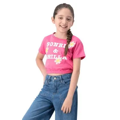 Playera Fantastic Niña Diseño Sonríe y Brilla