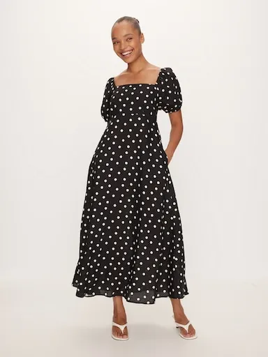 DOTTI Maia Puff Sleeve Midi Dress