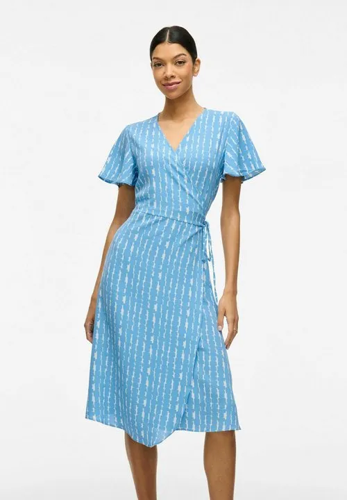 VILOVIE S/S WRAP MIDI DRESS - NOOS - Kjole - blissful blue