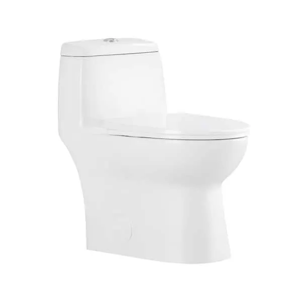 OVE Decors Jade 1-​Piece Toilet 1.​06/​1.​59 GPF Dual Flush Elongated Toilet in White with Seat Included
