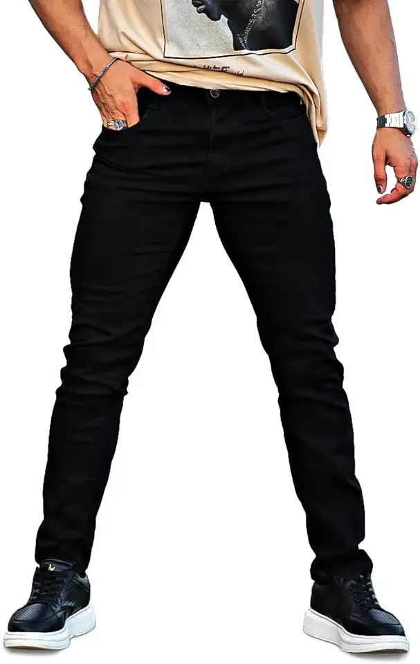 Mens Slim Fit Jeans Stretch Denim Pants for Men