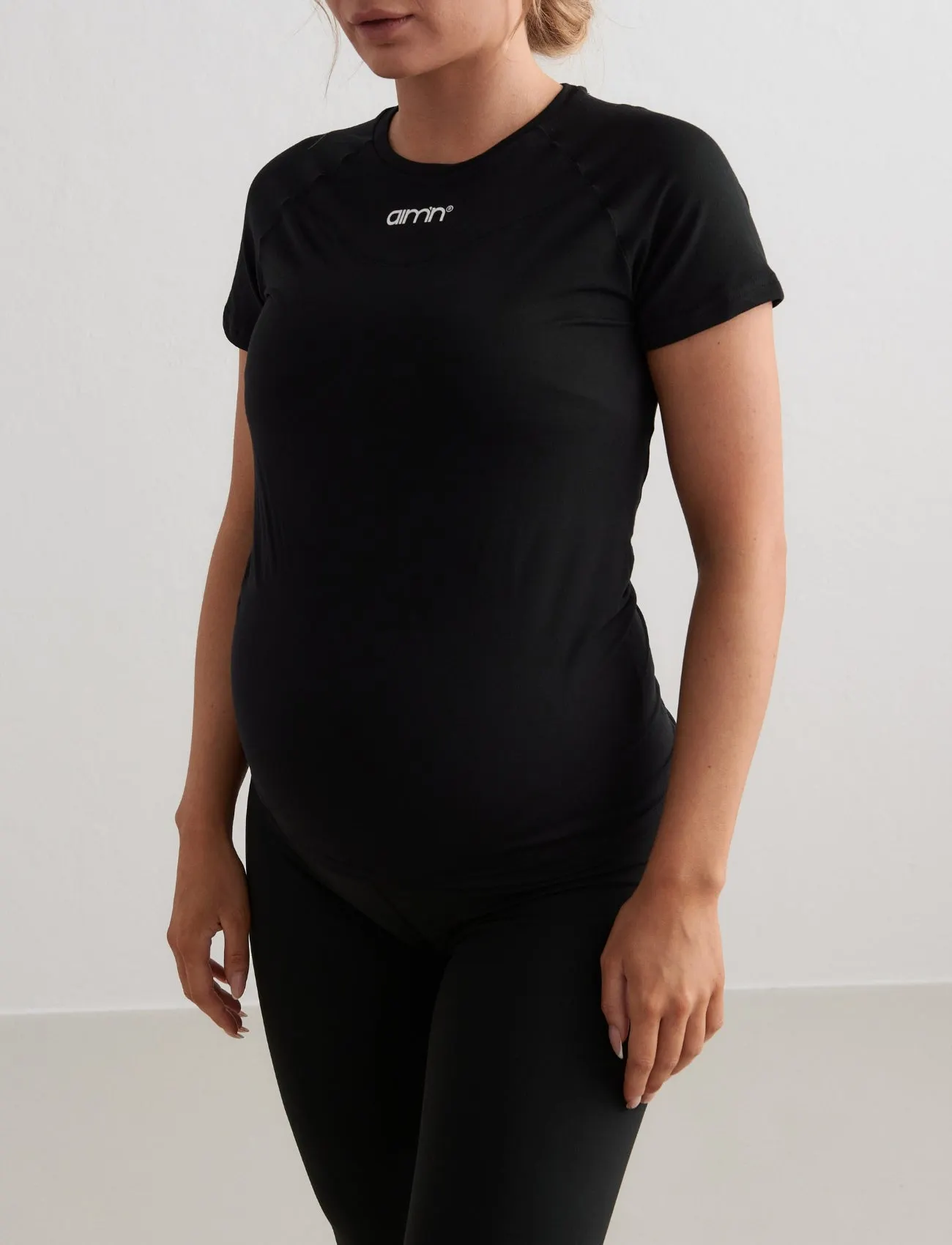 Black Soft Basic Maternity Short Sleeve