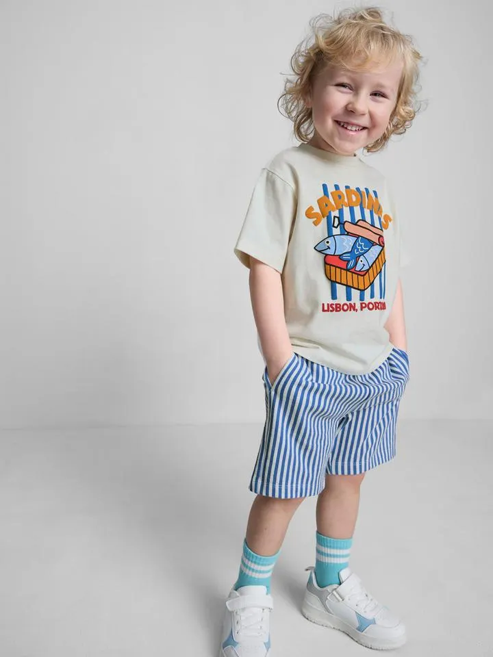 18 mois–8 ans | T-shirt et short à motif sardine