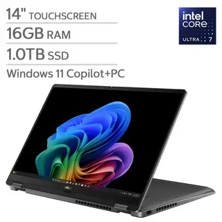 ASUS Vivobook 14" OLED Flip Laptop - Intel Core Ultra 7 Series 2 Processor - Copilot+ PC - Full HD OLED Touchscreen (1920x1200) - 1TB SSD - Windows 11 Home