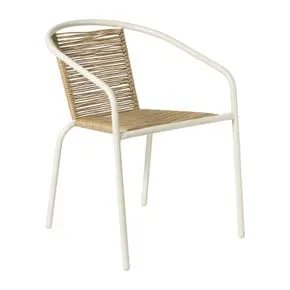 Stapelbare tuinstoel Tim - bruin/wit - 73x53x62 cm