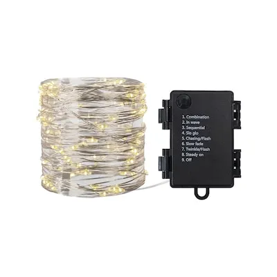 48-ft Plug-in White Indoor/Outdoor String Light with 100 White -Light LED Globe Bulbs