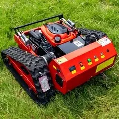HT-550B Remote Controlled Lawn Mower 550mm 9ph Cutting Width Adjustable Height Gasoline Engine 45 Degree Inclination Long Range Precision Ground Trimming Tracks Large Area Mowing