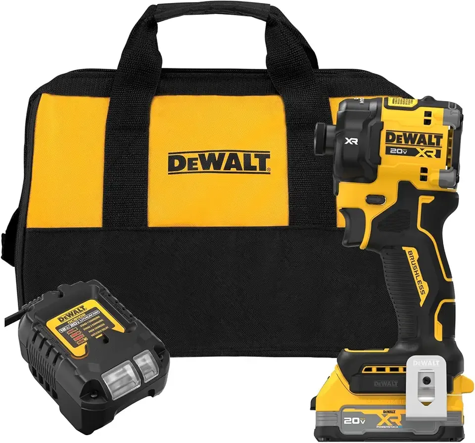 20V MAX XR 1/4 Inch Quiet Hydraulic Cordless Impact Driver Kit with POWERSTACK Battery and Charger (DCF870E1)