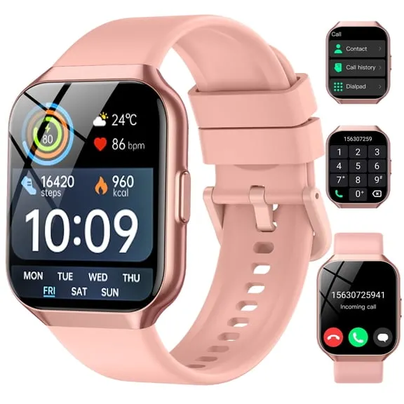 Best seller 2026 NEW Smart Watch, 1.96''HD Screen SmartWatch for Men Women's, Answer/Make/Message, 100 Sports Modes, IP68 Waterproof Fitness Tracker Compatible with Android and iPhone, Holiday Gifts,Pink $23.99 Was $189.99