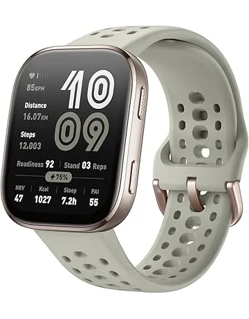 Amazfit Bip 6 Smart Watch 46mm, 14 Day Battery, 1.97" AMOLED Display, GPS & Free Maps, AI, Bluetooth Call & Text, Health, Fitness & Sleep Tracker, 140+ Workout Modes, 5 ATM Water-Resistance, Stone