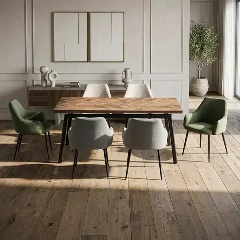 Juego de Comedor Campania 6 Sillas Mesa Rectangular 180 x 90 x 76 cm Café