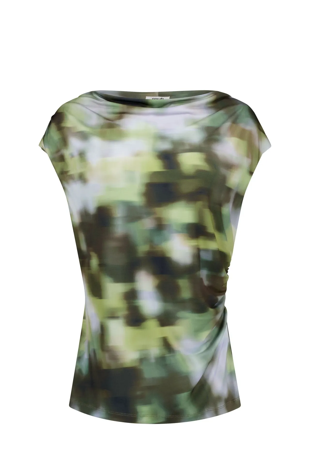 Groene top met watervalhals