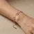 Armband in edelstaal, schakels met zirkonia