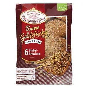 Aufbackbrötchen Unsere Goldstücke 420 g, Dinkelbrötchen