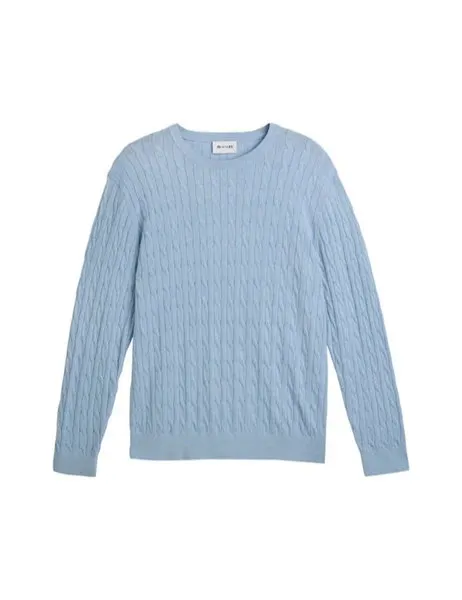 Cotoncash Cable Iq Sweater Light Blue