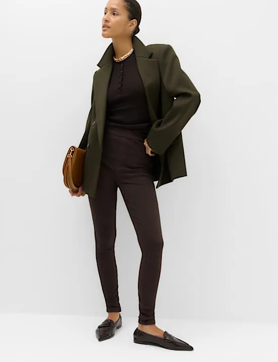 Bequeme Pull-on-Jeggings mit hohem Bund